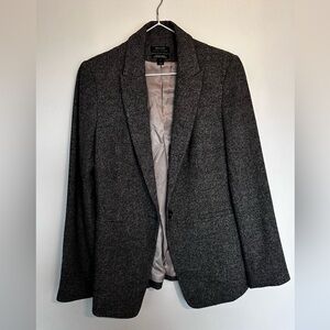 RW&CO. Womens Wool Look Gray Suit Blazer with Notched Lapel
